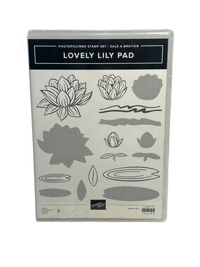 NIB Stampin’ Up! Lovely Lily Pad 8-Pcs Photopolymer Stamp RETIRED Sale-A-Bration